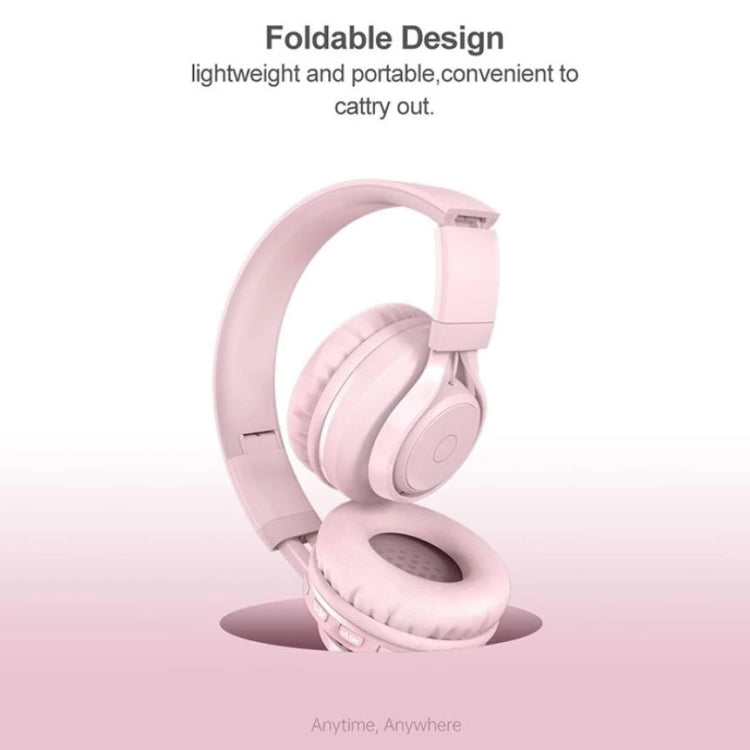 Auricular sem fios BT06C para crianças, Bluetooth 5.0, com microfone, luz LED, suporte para entrada AUX