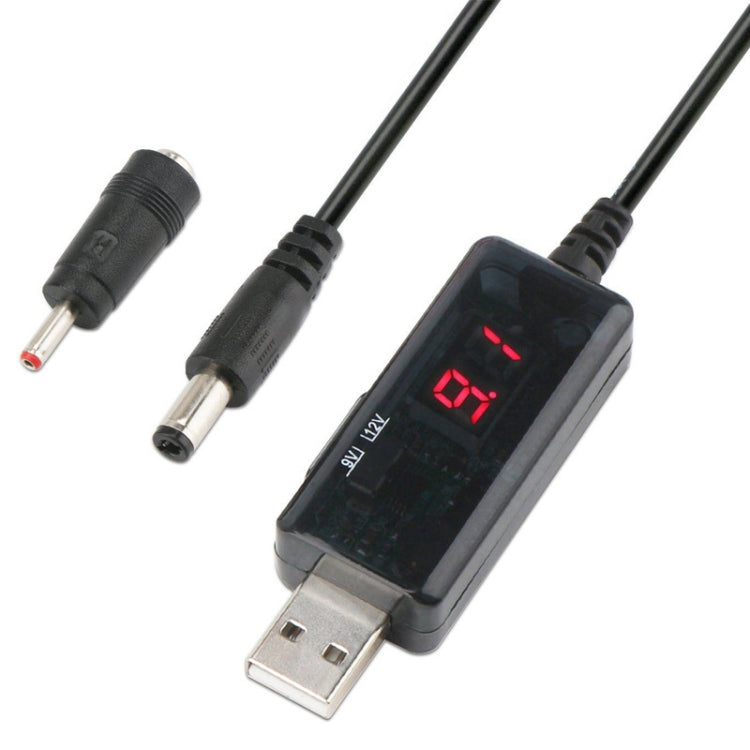 Conversor USB KWS-912V Boost DC 5V para 9V 12V Cabo Conversor + Conjunto de Plug 3.5x1.35mm, 5V para 9V / 12V