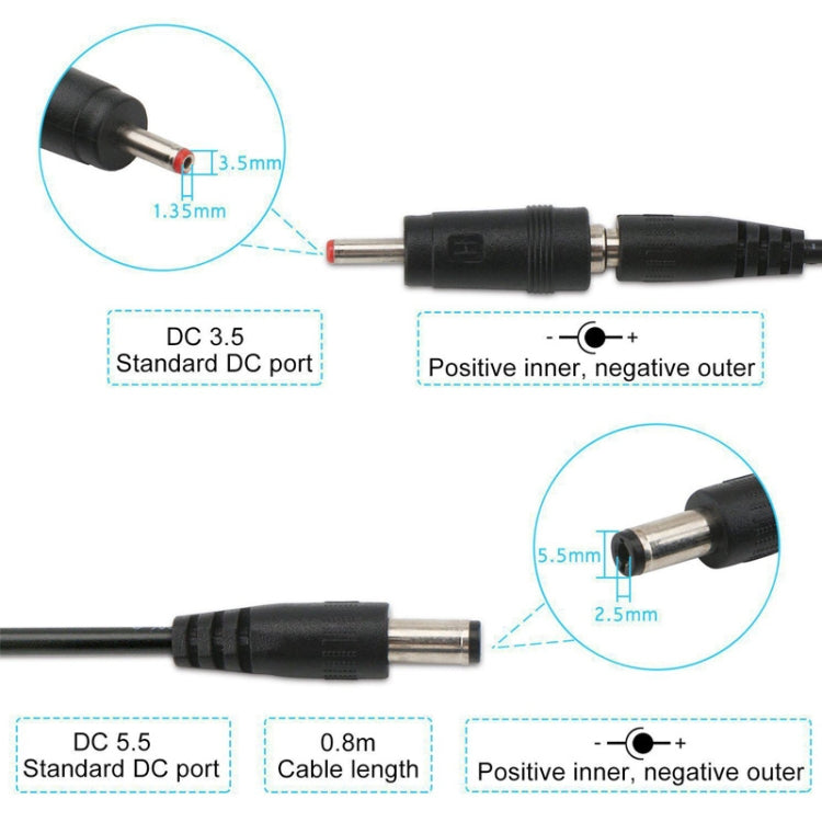 Conversor USB KWS-912V Boost DC 5V para 9V 12V Cabo Conversor + Conjunto de Plug 3.5x1.35mm, 5V para 9V / 12V