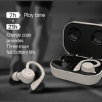 Auriculares Desportivos Sem Fios Bluetooth T20 TWS com Ganchos, Caixa de Carregamento, Impermeáveis IPX6 e Cancelamento de Ruído