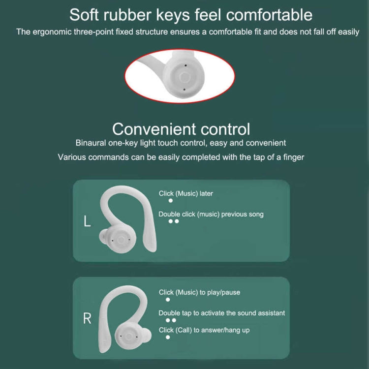 Auriculares Desportivos Sem Fios Bluetooth T20 TWS com Ganchos, Caixa de Carregamento, Impermeáveis IPX6 e Cancelamento de Ruído