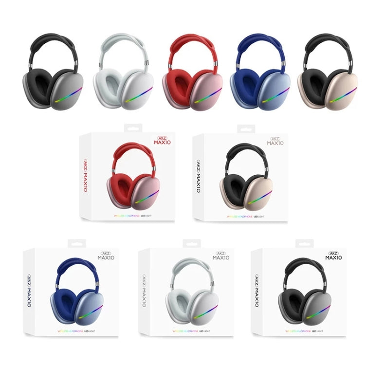 Auricular Musical Sem Fios Bluetooth RGB AKZ MAX10 com Microfone, Suporta Cartão TF