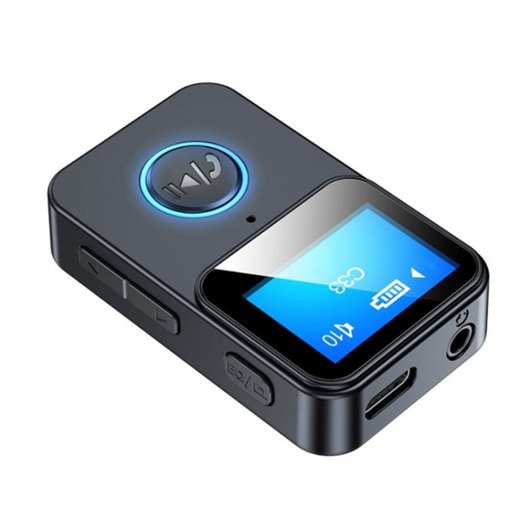 C33 Receptor e transmissor de áudio Bluetooth 5.0 Leitor MP3 portátil com ecrã LCD Suporta controlo remoto e câmara