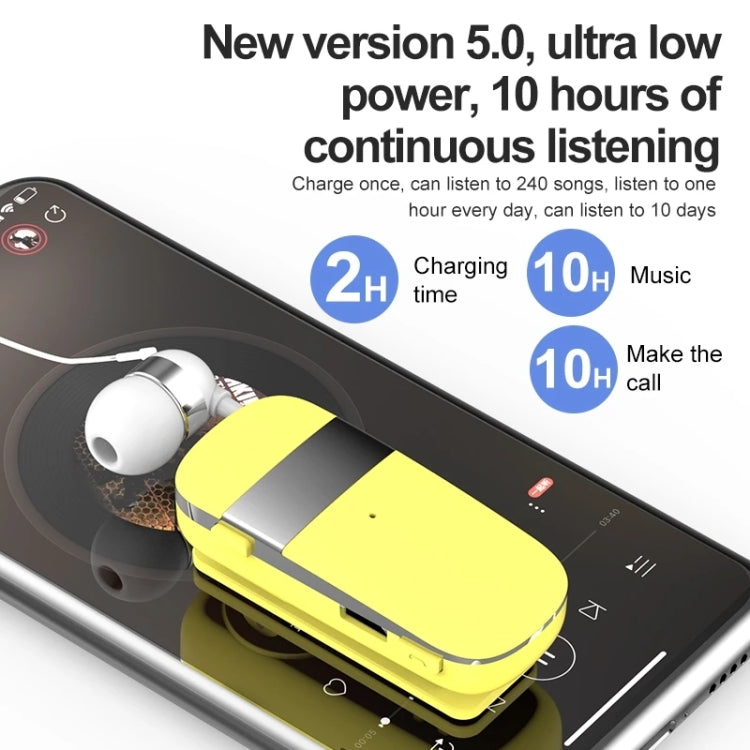 Auricular Estéreo Sem Fios Bluetooth K53 com Vibração para Lembrete de Chamadas, Clipe para Uso, Driver Auriculares para Telemóvel