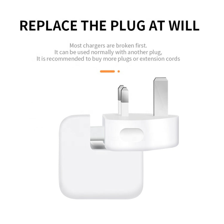 2 PCS Adaptador de Energia XJ01 para Carregador iPad 10W 12W & Carregador Série MacBook, Plugue Reino Unido, Plugue Reino Unido