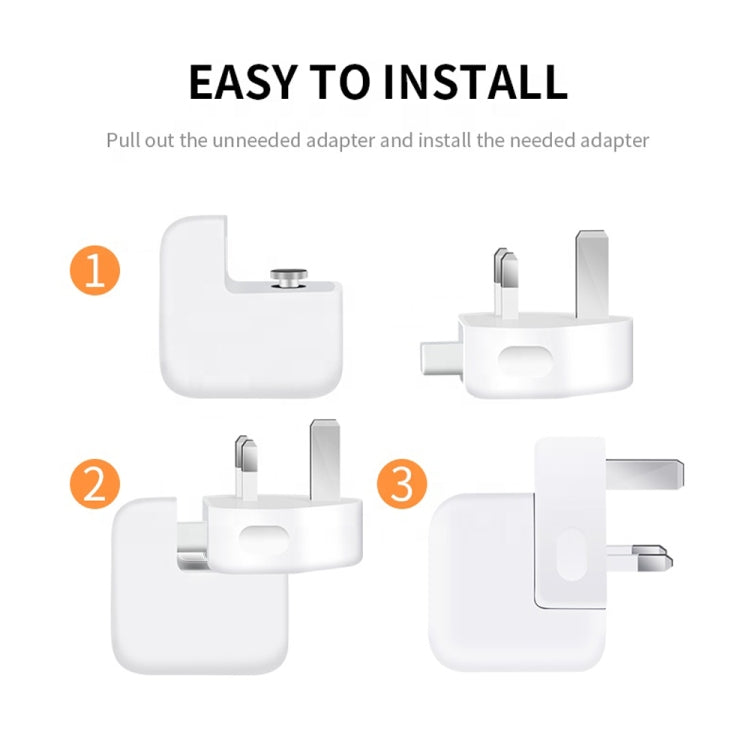 2 PCS Adaptador de Energia XJ01 para Carregador iPad 10W 12W & Carregador Série MacBook, Plugue Reino Unido, Plugue Reino Unido
