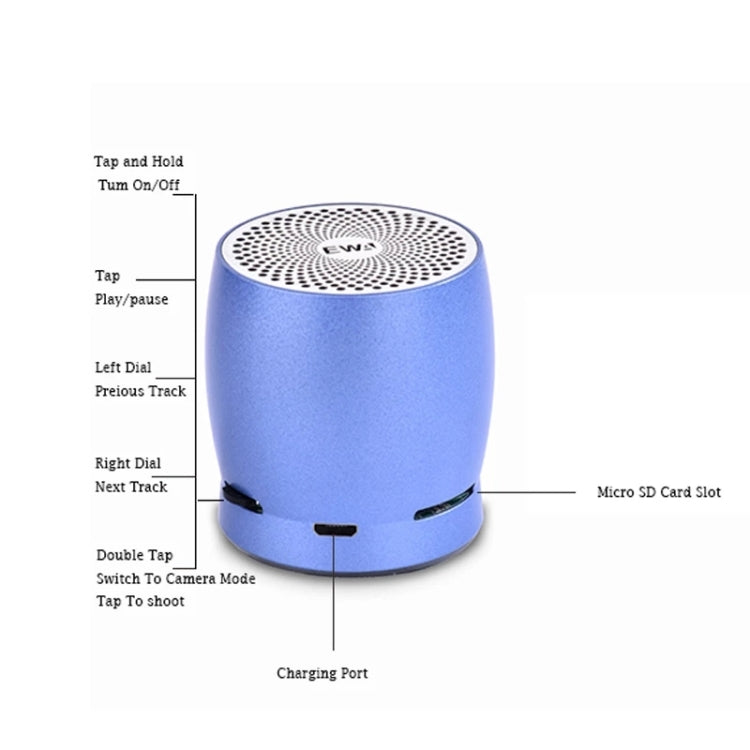 EWA A1 Altifalante Bluetooth Sem Fios TWS Portátil IPX5 à Prova de Água Suporta Cartão TF
