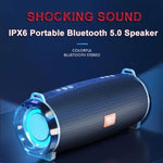 T&G TG192 Altifalante Bluetooth Estéreo 3D Bass Sem Fios Portátil com Luz LED Intermitente, Suporta FM / Cartão TF / USB