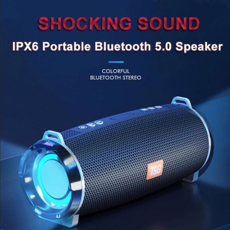 T&G TG192 Altifalante Bluetooth Estéreo 3D Bass Sem Fios Portátil com Luz LED Intermitente, Suporta FM / Cartão TF / USB