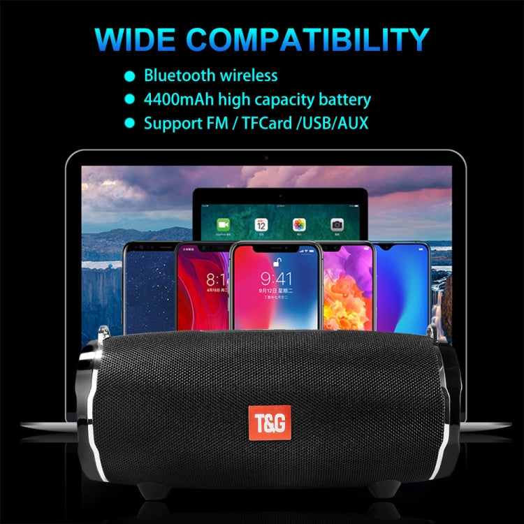 T&G TG187 Altifalante Bluetooth Portátil à Prova de Água com Bass Surround e Alça de Ombro, Suporta FM / Cartão TF