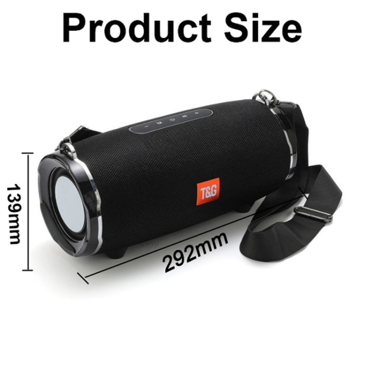 T&G TG187 Altifalante Bluetooth Portátil à Prova de Água com Bass Surround e Alça de Ombro, Suporta FM / Cartão TF