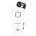 Auricular Bluetooth Antifurto com Cabo Retrátil F980 CSR4.1, Lembrete de Vibração de Chamadas, Branco