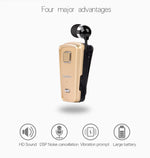 Auricular Bluetooth Antifurto com Cabo Retrátil F980 CSR4.1, Lembrete de Vibração de Chamadas, Branco
