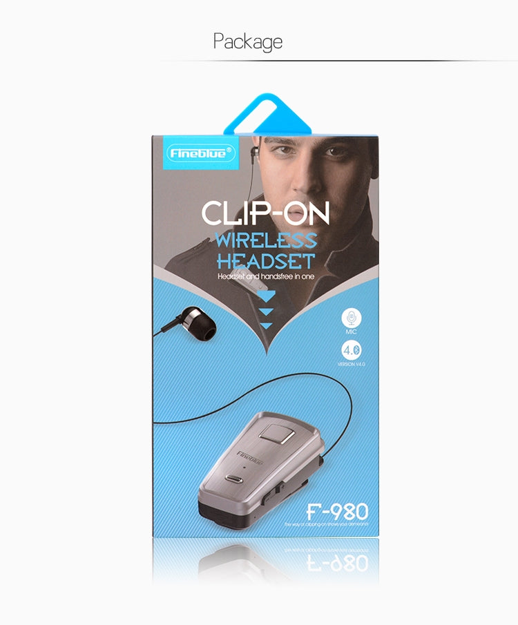 Auricular Bluetooth Antifurto com Cabo Retrátil F980 CSR4.1, Lembrete de Vibração de Chamadas, Branco