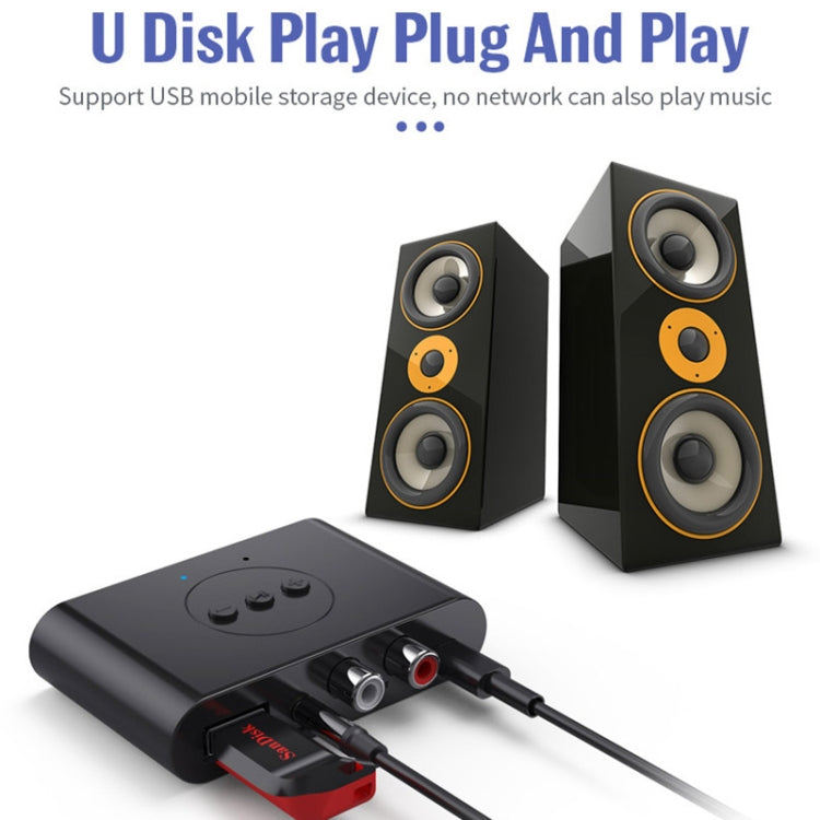 B21 Receptor de áudio Bluetooth 5.0 Saída AUX RCA Reprodução por U-disk
