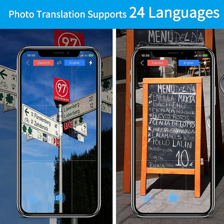 G6 Tradutor de Voz Portátil Instantâneo em Tempo Real Tradutor Multilíngue Assistente Pessoal de Viagem, G6 Cinzento, G6 Preto