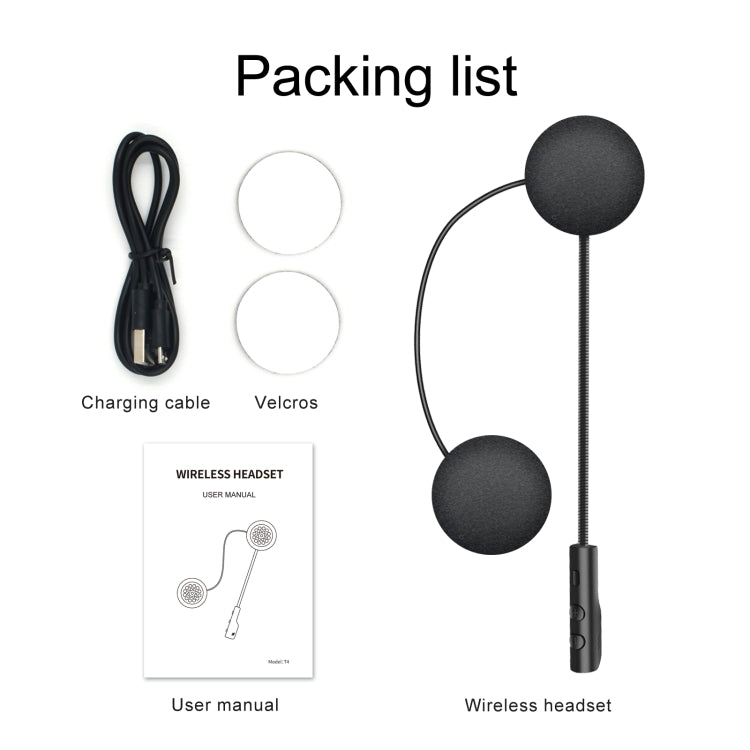 Auriculares Bluetooth para Capacete de Motocicleta T4 BT 5.0 Estéreo Ligação Automática com Suporte para SIRI, T4