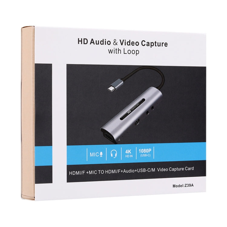 Placa de Captura HDMI / F + Microfone HDMI / F + Áudio + USB 4K, Suporta Windows, Android, Linux e MacOS, Z39A