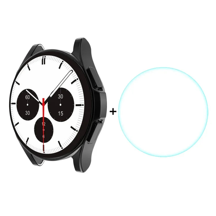 ENKAY Para Samsung Galaxy Watch4 Classic 42mm ENKAY Hat-Prince Capa TPU Macia com Revestimento Electroplate de Cobertura Total HD Transparente + Protetor de Vidro Temperado, Para Samsung Galaxy Watch4 Classic 42mm
