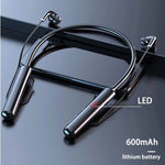 Auricular Estéreo Magnético 960 com Colar e Ecrã LED, Suporta Cartão TF