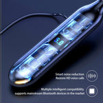 Auricular Estéreo Magnético 960 com Colar e Ecrã LED, Suporta Cartão TF