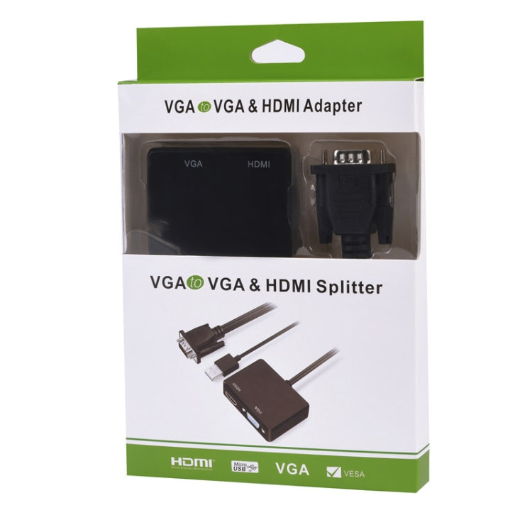 Adaptador VGA para HDMI Divisor VGA com Conversor de Áudio 3,5mm