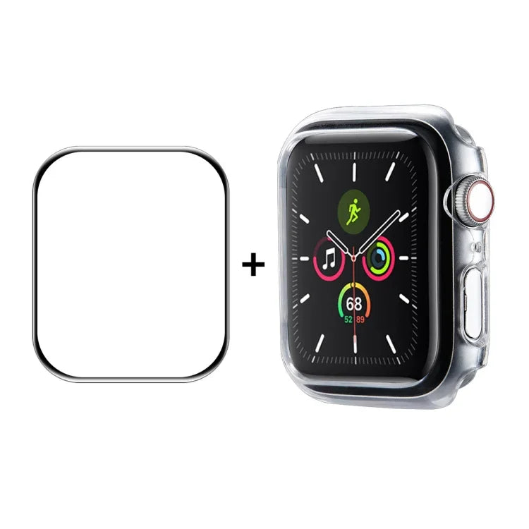 ENKAY Hat-Prince Filme Protetor de Ecrã HD PMMA de Cobertura Total + Moldura PC para Apple Watch Series 7 45mm