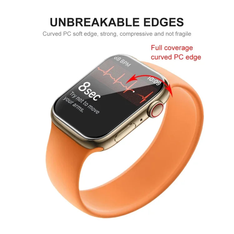 ENKAY Hat-Prince Filme Protetor de Ecrã HD PMMA de Cobertura Total + Moldura PC para Apple Watch Series 7 45mm