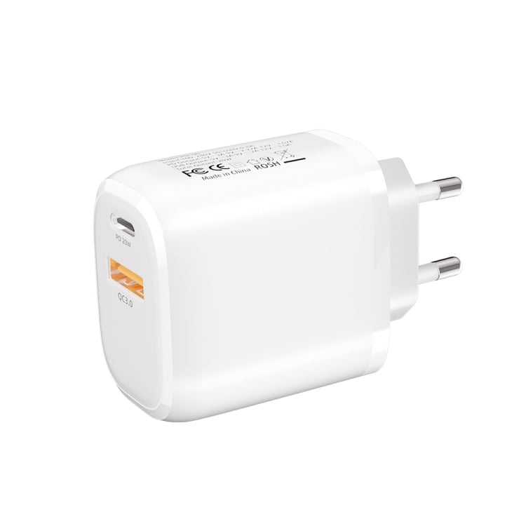 CS-20W Carregador Rápido Mini Portátil com Duas Portas PD3.0 + QC3.0, Carregador