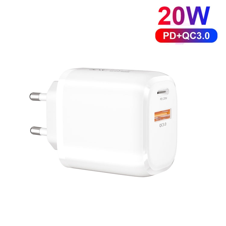 CS-20W Carregador Rápido Mini Portátil com Duas Portas PD3.0 + QC3.0, Carregador