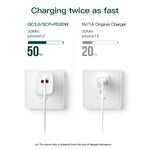 CS-20W Carregador Rápido Mini Portátil com Duas Portas PD3.0 + QC3.0, Carregador