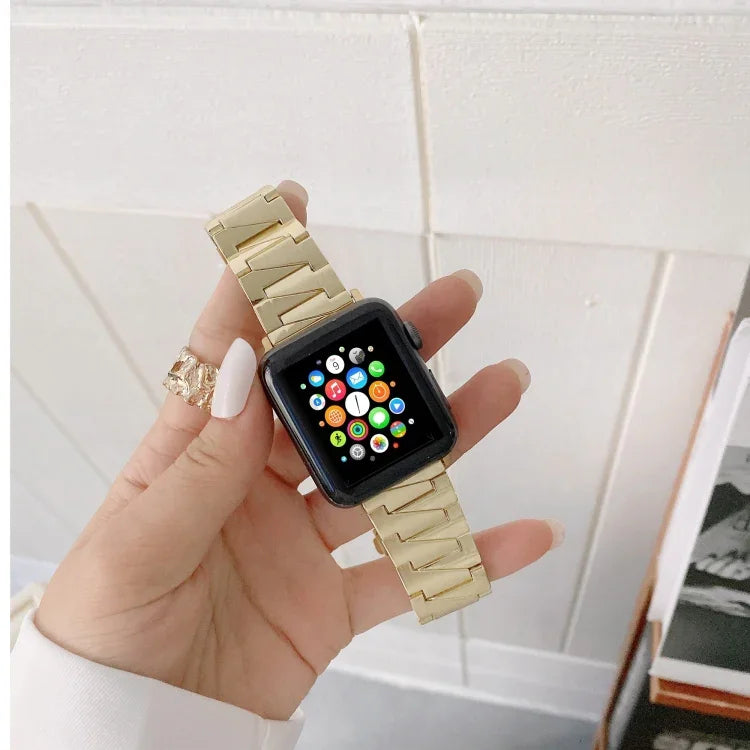 Pulseira Metálica Criativa em Aço Inoxidável com Corrente Para Apple Watch Series, 7 41mm / 6&SE&5&4 40mm / 3&2&1 38mm, 7 45mm / 6&SE&5&4 44mm / 3&2&1 42mm