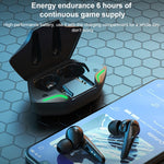 Auricular TWS-G11 Bluetooth 5.0 TWS Estéreo para Jogos de Baixa Latência com LED Cool