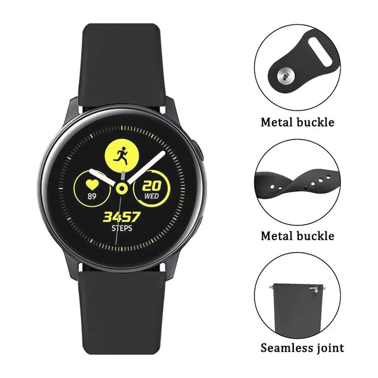 Correia de Silicone Monocromática para Apply Samsung Galaxy Watch Active 22mm