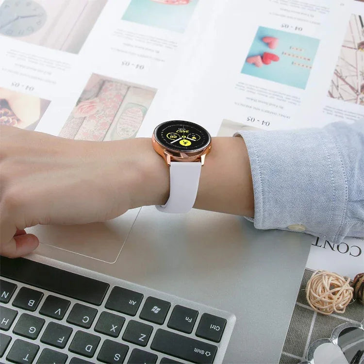 Correia de Silicone Monocromática para Apply Samsung Galaxy Watch Active 22mm