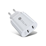 Carregador Rápido 40W de Dupla Porta PD / Tipo-C 002 para Série iPhone / iPad, Ficha UE, Ficha UE