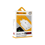 Carregador Rápido 40W de Dupla Porta PD / Tipo-C 002 para Série iPhone / iPad, Ficha UE, Ficha UE