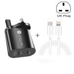 Carregador Rápido 40W de Dupla Porta PD / Tipo-C 002 com Cabo de Dados USB-C para 8 Pinos, Ficha Reino Unido, Ficha Reino Unido + Cabo Tipo-C para 8 Pinos