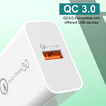 Carregador USB de porta única APD-2003 18W QC3.0 com cabo de dados USB para Type-C de 1m, ficha EU + cabo USB para Type-C, ficha US + cabo USB para Type-C
