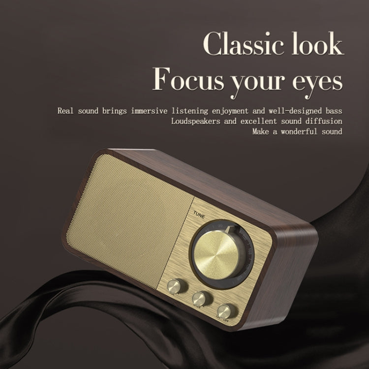 JY-66 Altifalante Clássico Retro com Textura de Madeira, Bluetooth BT5.0, Rádio FM, Suporta TF / U-Disk / AUX
