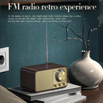 JY-66 Altifalante Clássico Retro com Textura de Madeira, Bluetooth BT5.0, Rádio FM, Suporta TF / U-Disk / AUX