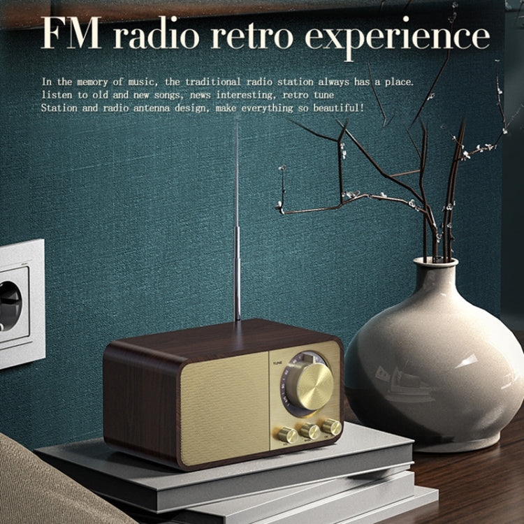 JY-66 Altifalante Clássico Retro com Textura de Madeira, Bluetooth BT5.0, Rádio FM, Suporta TF / U-Disk / AUX