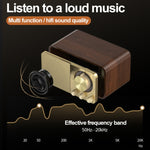 JY-66 Altifalante Clássico Retro com Textura de Madeira, Bluetooth BT5.0, Rádio FM, Suporta TF / U-Disk / AUX