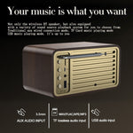 JY-66 Altifalante Clássico Retro com Textura de Madeira, Bluetooth BT5.0, Rádio FM, Suporta TF / U-Disk / AUX