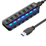 Divisor HUB USB 3.0 de 7 Portas com Comutação Independente, Divisor