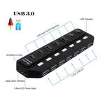 Divisor HUB USB 3.0 de 7 Portas com Comutação Independente, Divisor