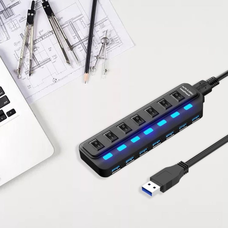 Divisor HUB USB 3.0 de 7 Portas com Comutação Independente, Divisor
