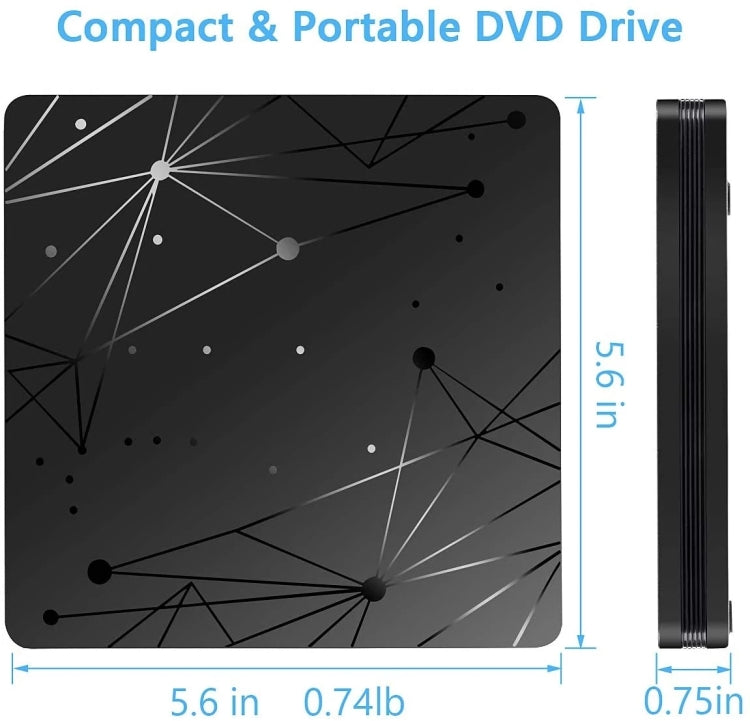 Leitor Óptico Externo USB 3.0 Portátil DVD RW
