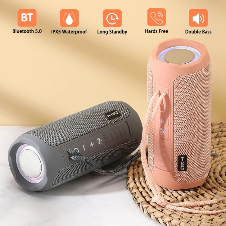 T&G TG227 Altifalante de Música Bluetooth Portátil para Exterior à Prova de Água com LED Suporta FM / TF / USB