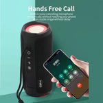 T&G TG227 Altifalante de Música Bluetooth Portátil para Exterior à Prova de Água com LED Suporta FM / TF / USB